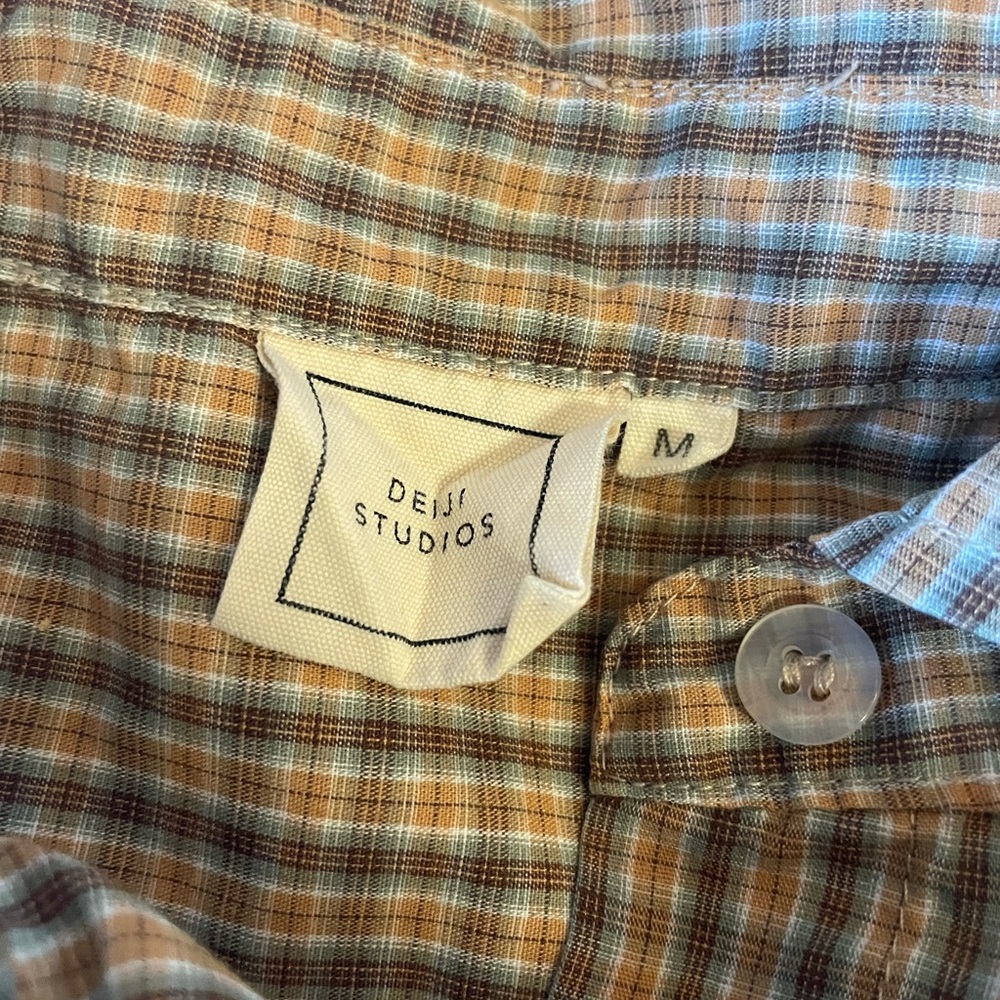 DEIJI STUDIOS  The Oversized Poplin Shirt Gingham Organic Cotton Check Grandpa M - Picture 12 of 16